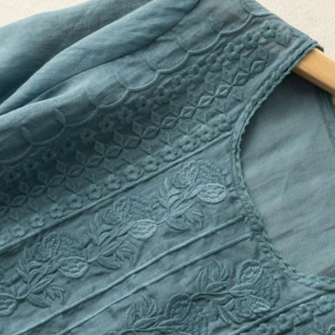 Elegante Damen Leinen-Bluse - Luftig und Zeitlos für Warme Tage