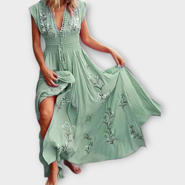 Elegantes Damen Boho-Kleid mit romantischen Stickereien - Luftig und feminin