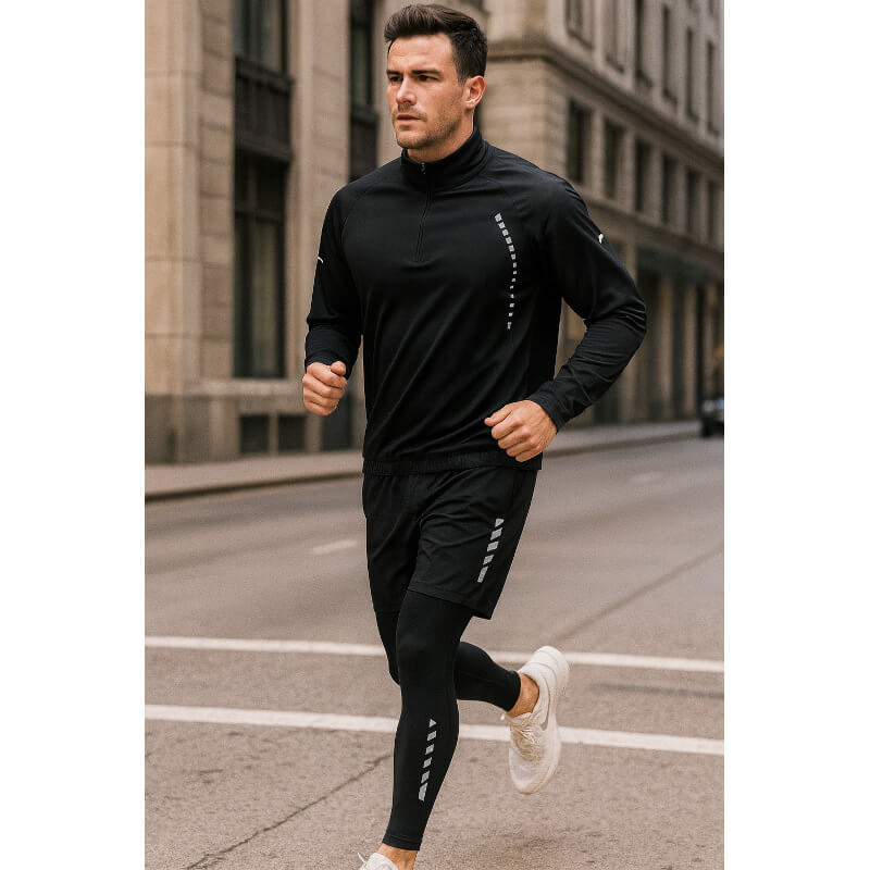 4-teiliges Herren Trainingsset mit Kompressionsschicht - Leicht und Atmungsaktiv