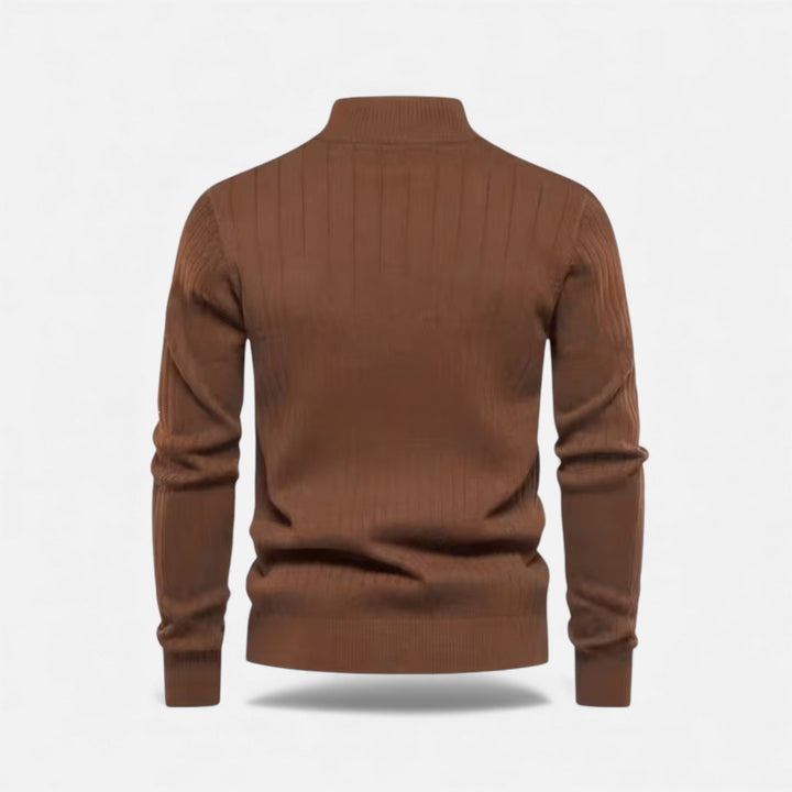 Warmer Minimalistischer Herren Strickpullover mit Reißverschluss