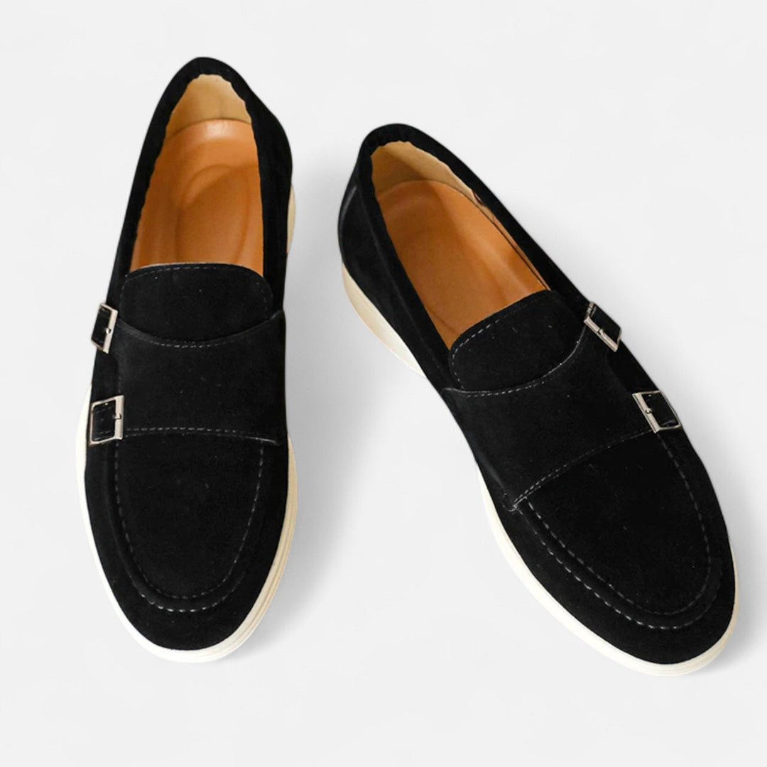 Elegante Wildleder Herren Monk-Strap Loafer - Slip-On Komfort