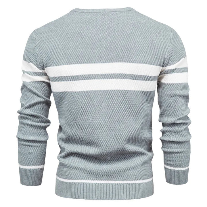 Patchwork Herren Strickpullover Langarm