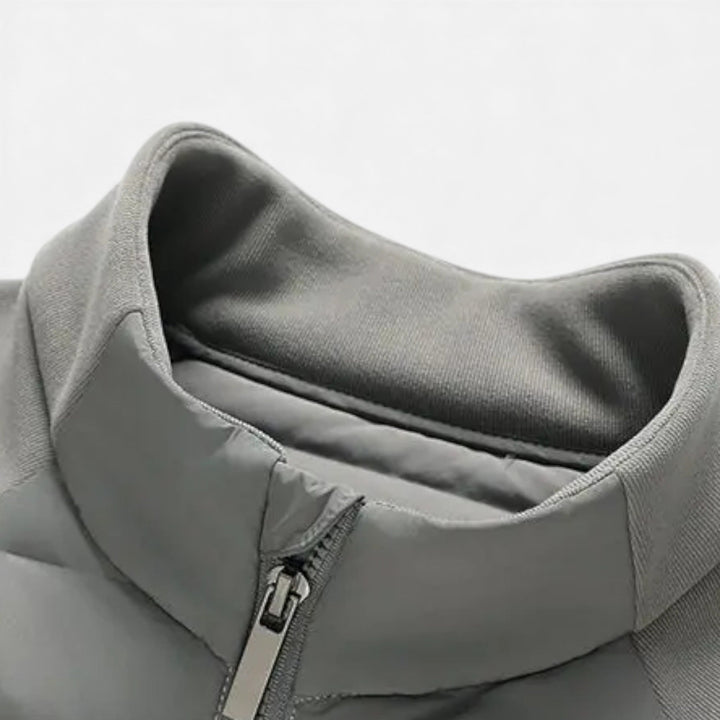 Gesteppte Warme Herren Daunenjacke mit Stehkragen