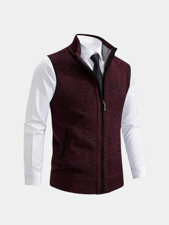 Elegant Full - Zip Sweater Vest - Cross & Crown - Cross & Crown