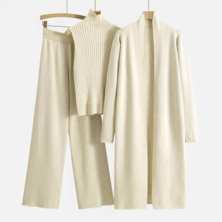 Elegantes 3-teiliges Strick-Cardigan Set für Damen