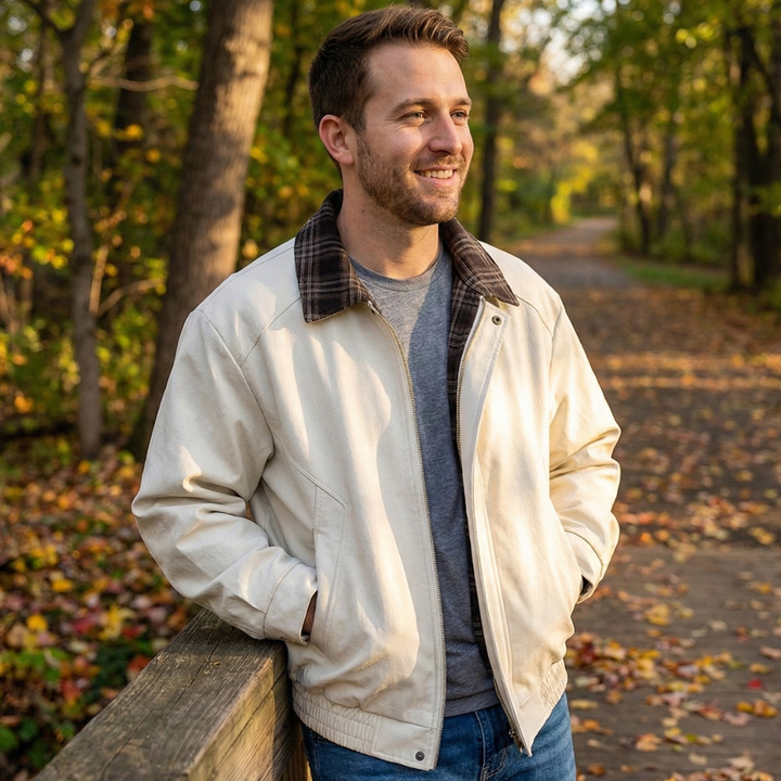 Robuste Herren Layered Jacke mit Karodetails