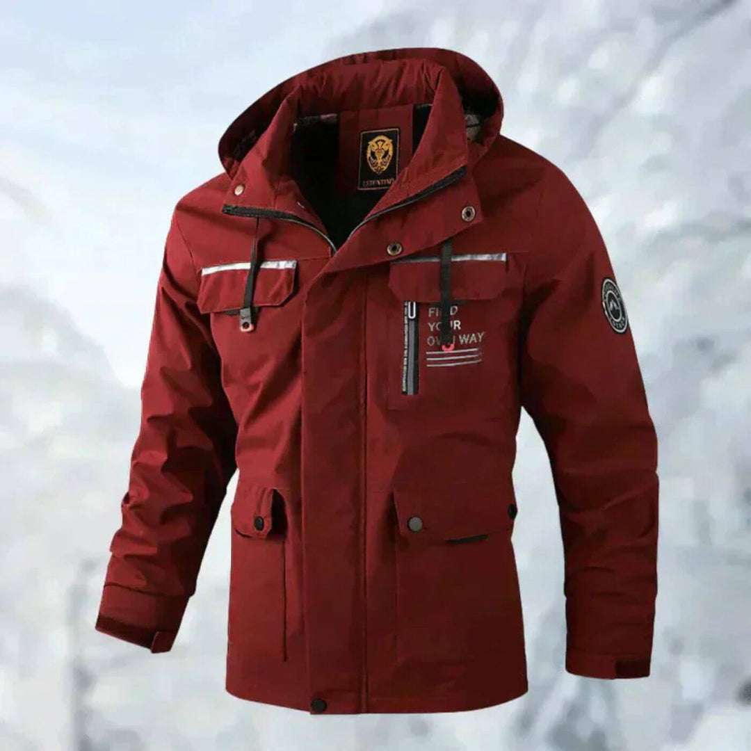 Warme Gefütterte Herren Winterjacke mit Kapuze