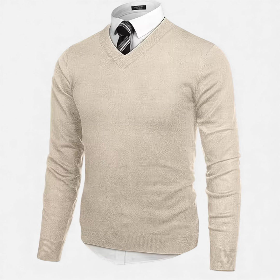 Eleganter Herren V-Ausschnitt Strickpullover
