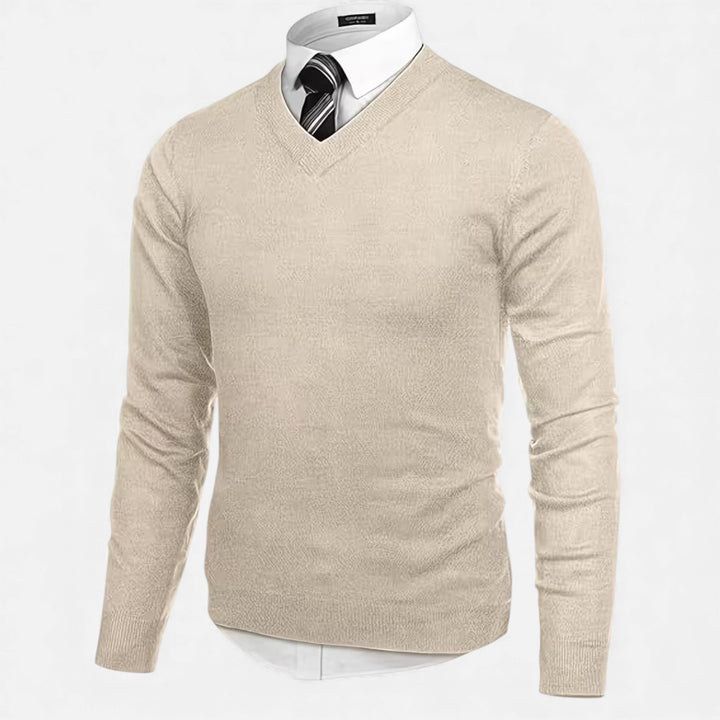 Eleganter Herren V-Ausschnitt Strickpullover