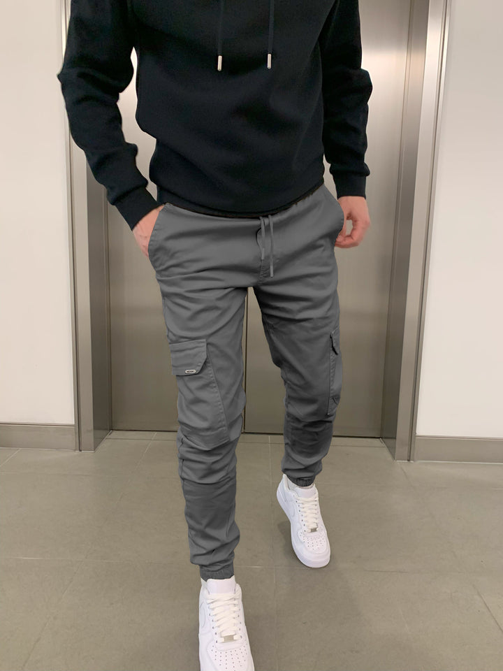 Herren Cargo Jogginghose mit elastischem Bund - Streetstyle Baumwollmischung
