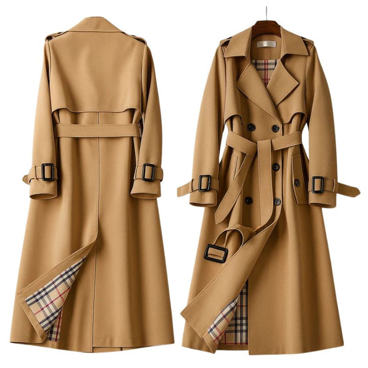 Klassischer Damen Trenchcoat - Elegante Übergangsjacke mit Gürtel