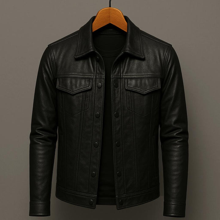 Premium Leder Herren Motorradjacke im Moto-Stil