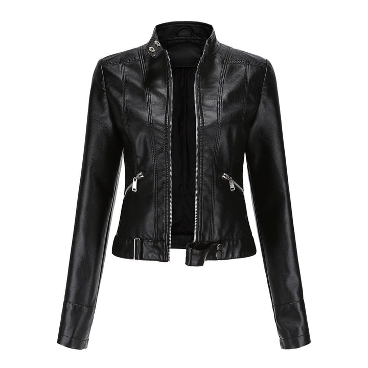 Elegante Damen Lederjacke - Klassische Biker-Jacke mit Reißverschluss
