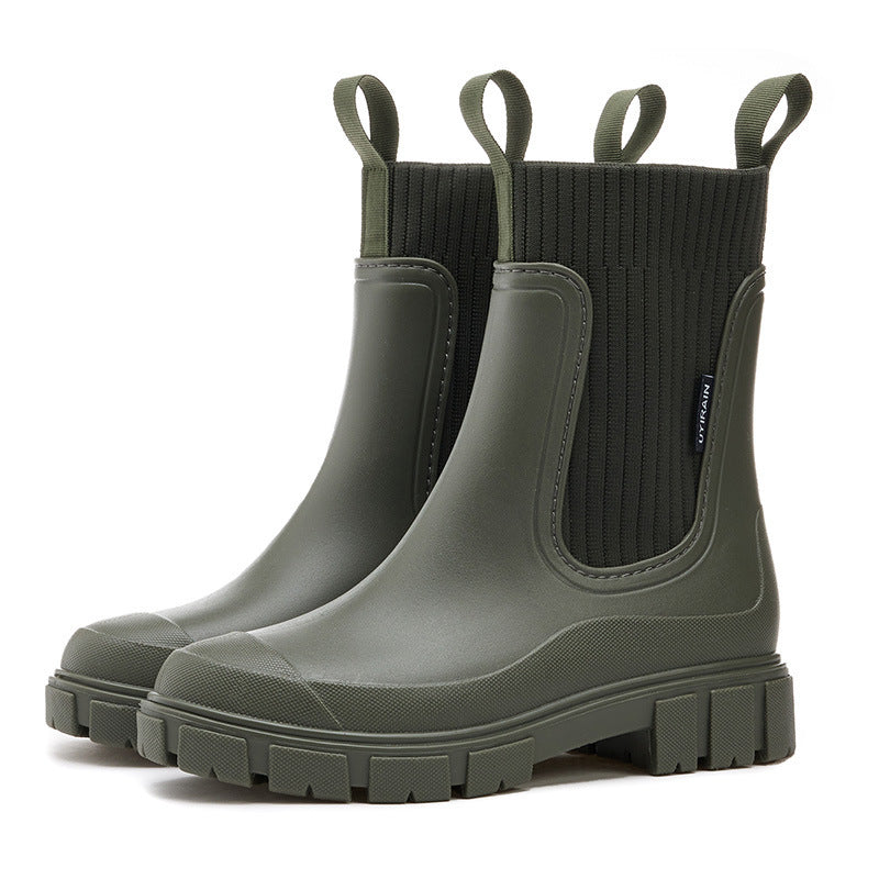 Wasserdichte Damen Regenstiefel mit rutschfester Sohle - Chelsea Boot Stil
