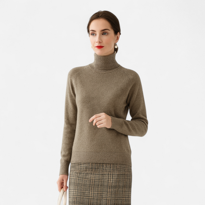 Eleganter Merino-Kaschmir Damen Rollkragenpullover