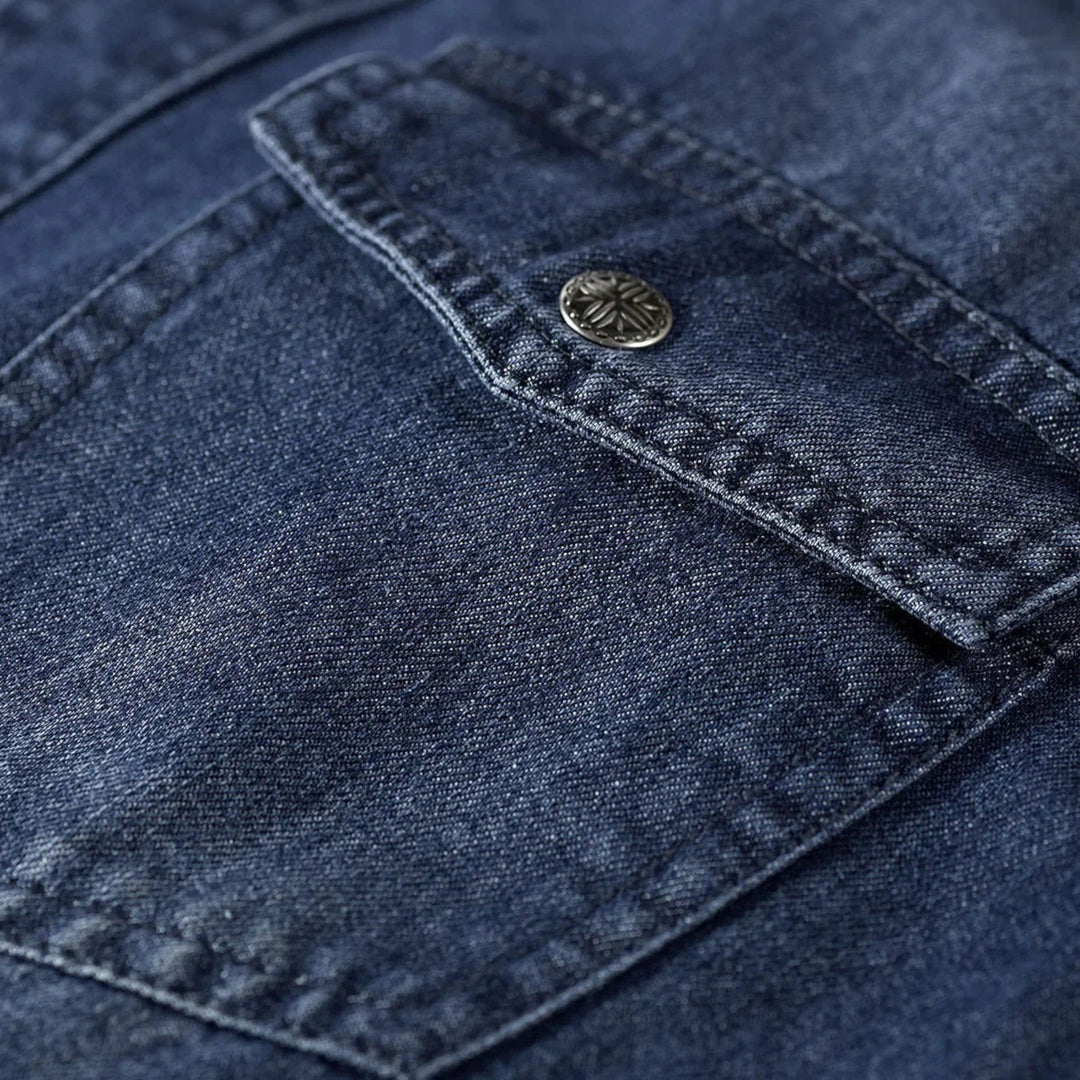 Lässiges Lockeres Herren Jeanshemd