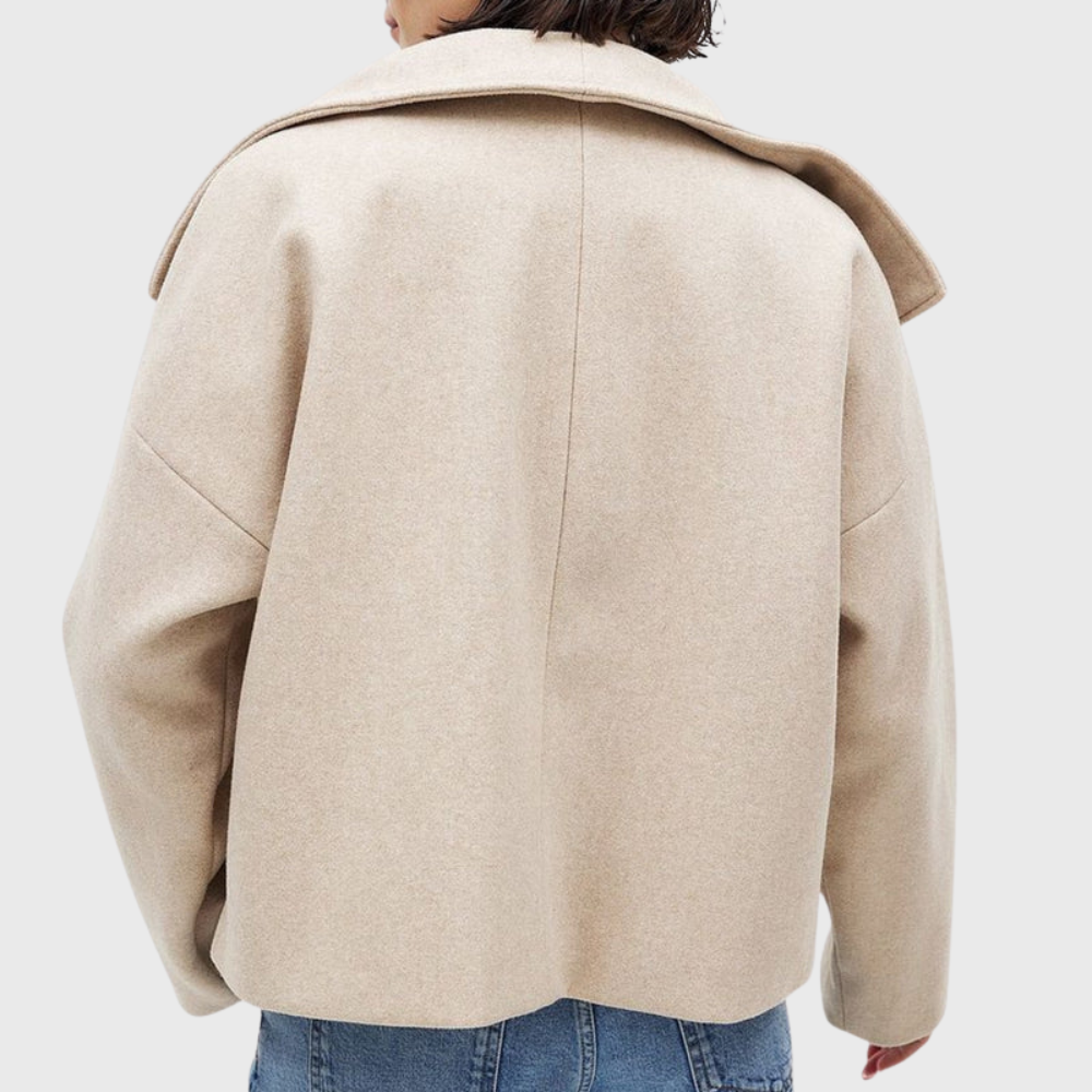 Warmer Damen Kurzmantel - Doppelreihig und Leicht Gefüttert