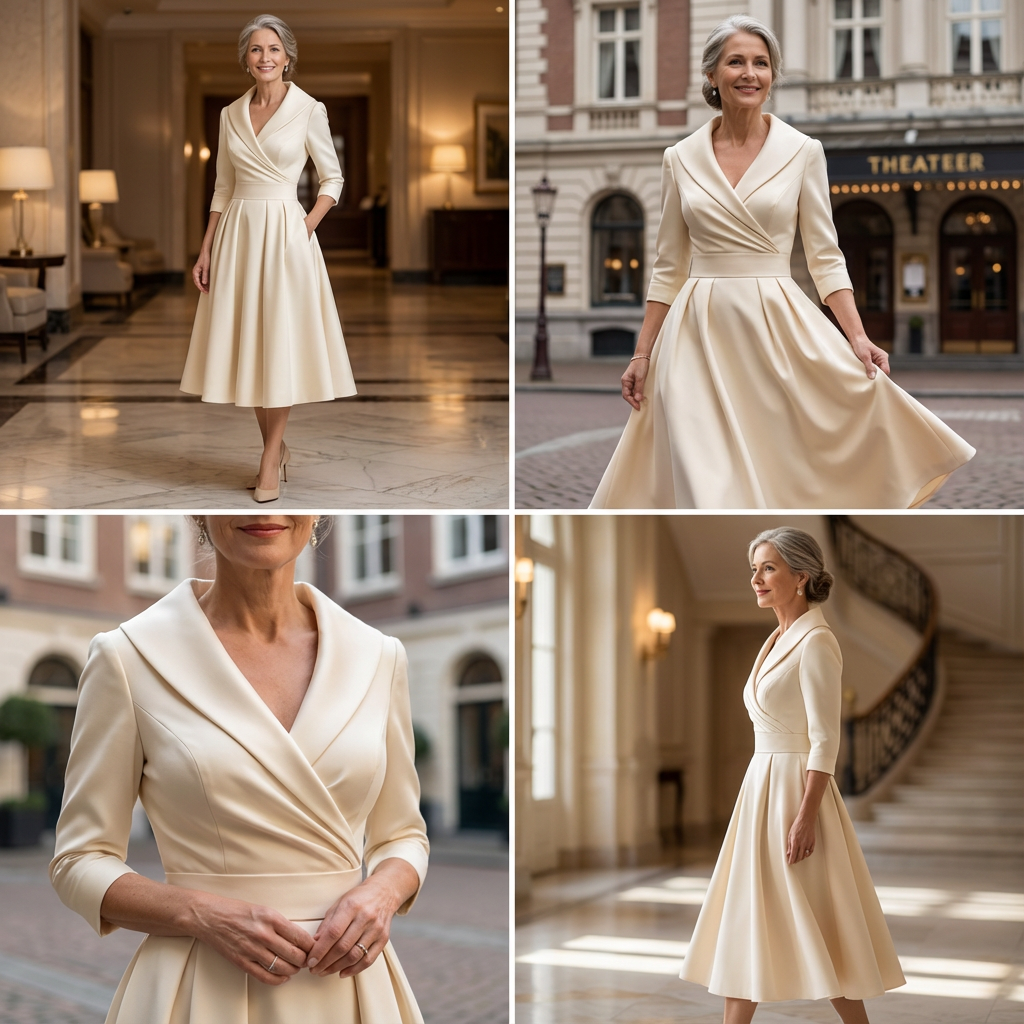 Elegantes Midi-Kleid mit dezenten Glanz für Damen