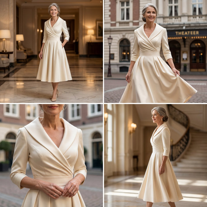 Elegantes Midi-Kleid mit dezenten Glanz für Damen