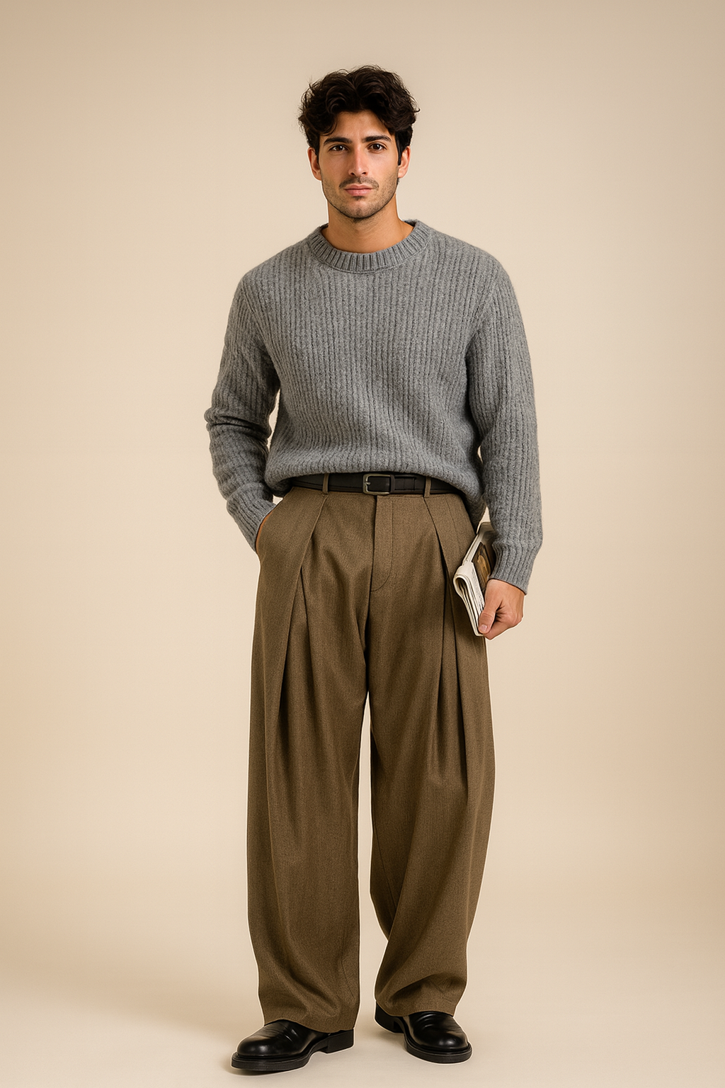 Elegante Plissée Hose mit hoher Taille für Herren