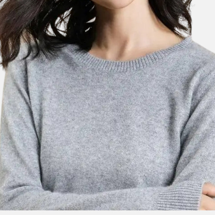 Leichter Merino-Wolle Rundhals Pullover für Damen