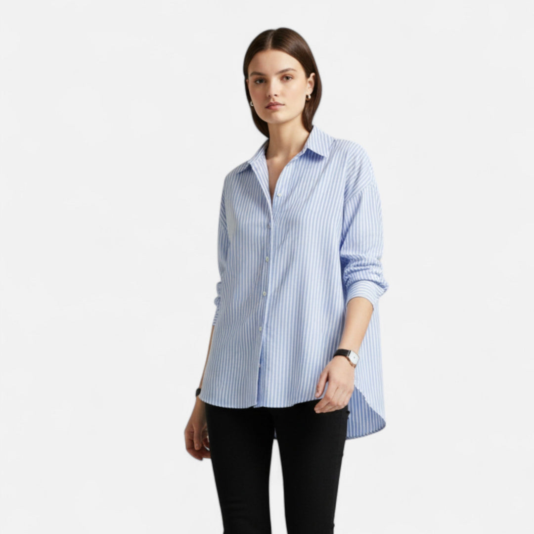 Elegante Klassische Damen Bluse mit Langarm und Revers
