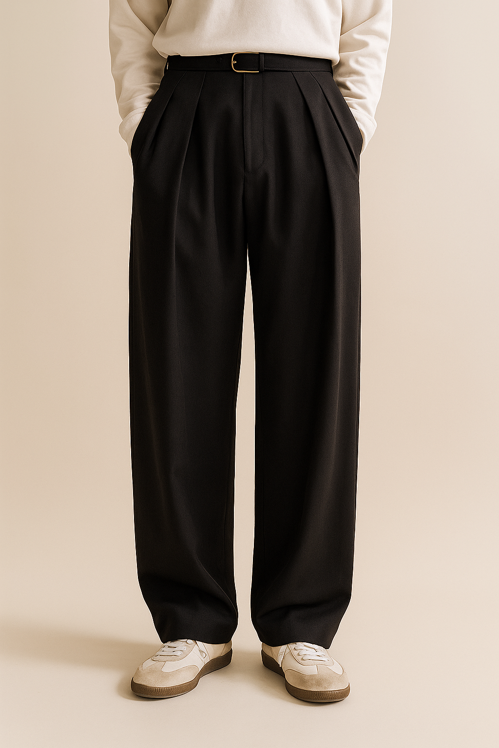 Elegante Plissée Hose mit hoher Taille für Herren