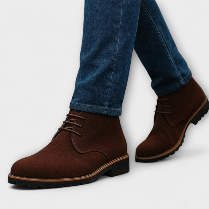 Klassische Herren Chukka Boots - Knöchelhohe Schnürstiefel mit rutschfester Sohle
