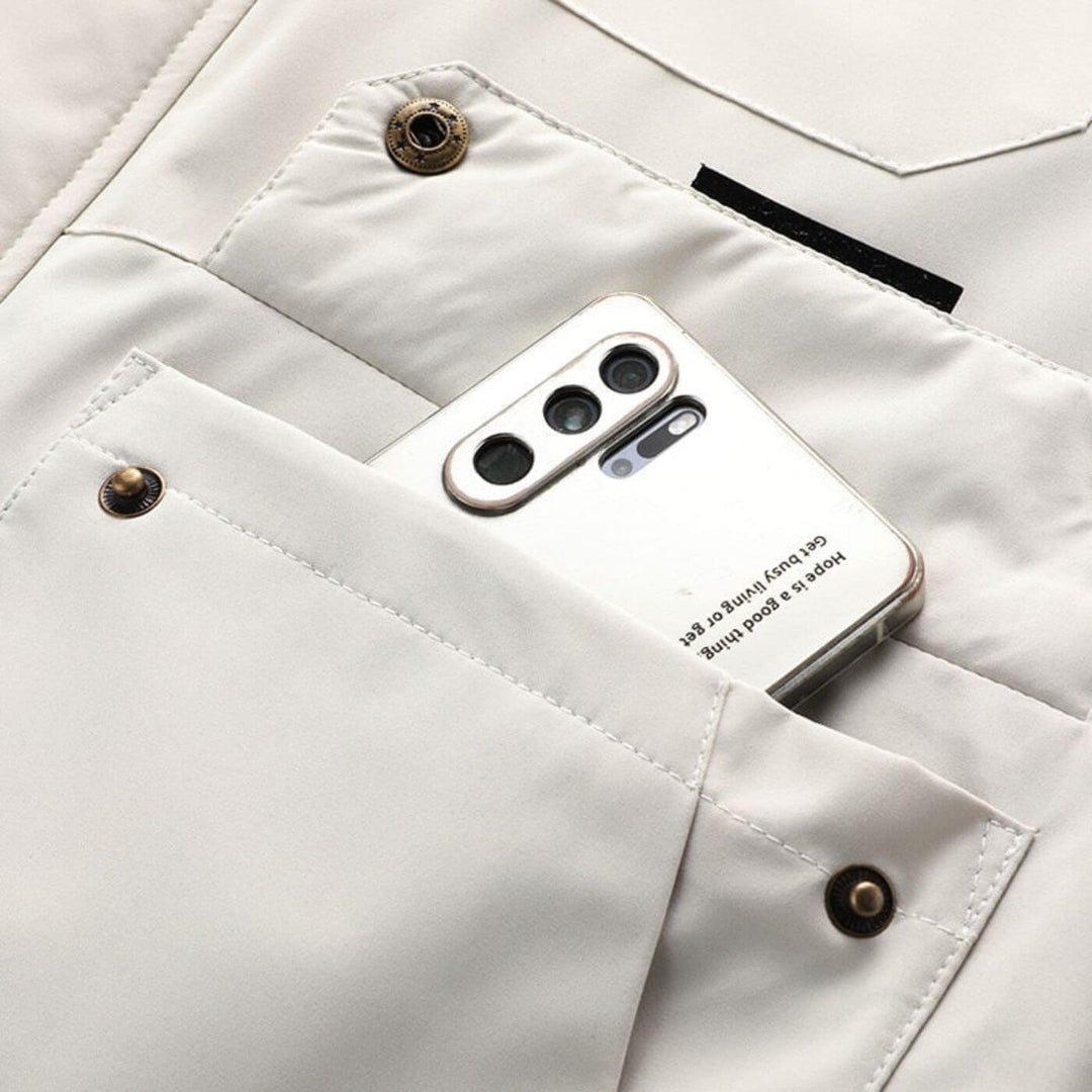 Warme Gefütterte Herren Winterjacke mit Kapuze