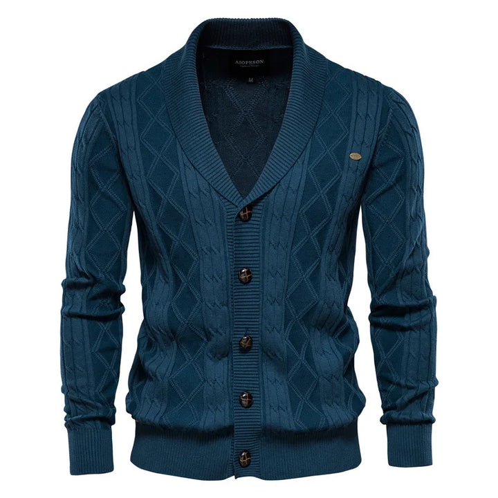 Herren Strickcardigan mit Schalkragen - Weiche Baumwolle und eleganter Schnitt