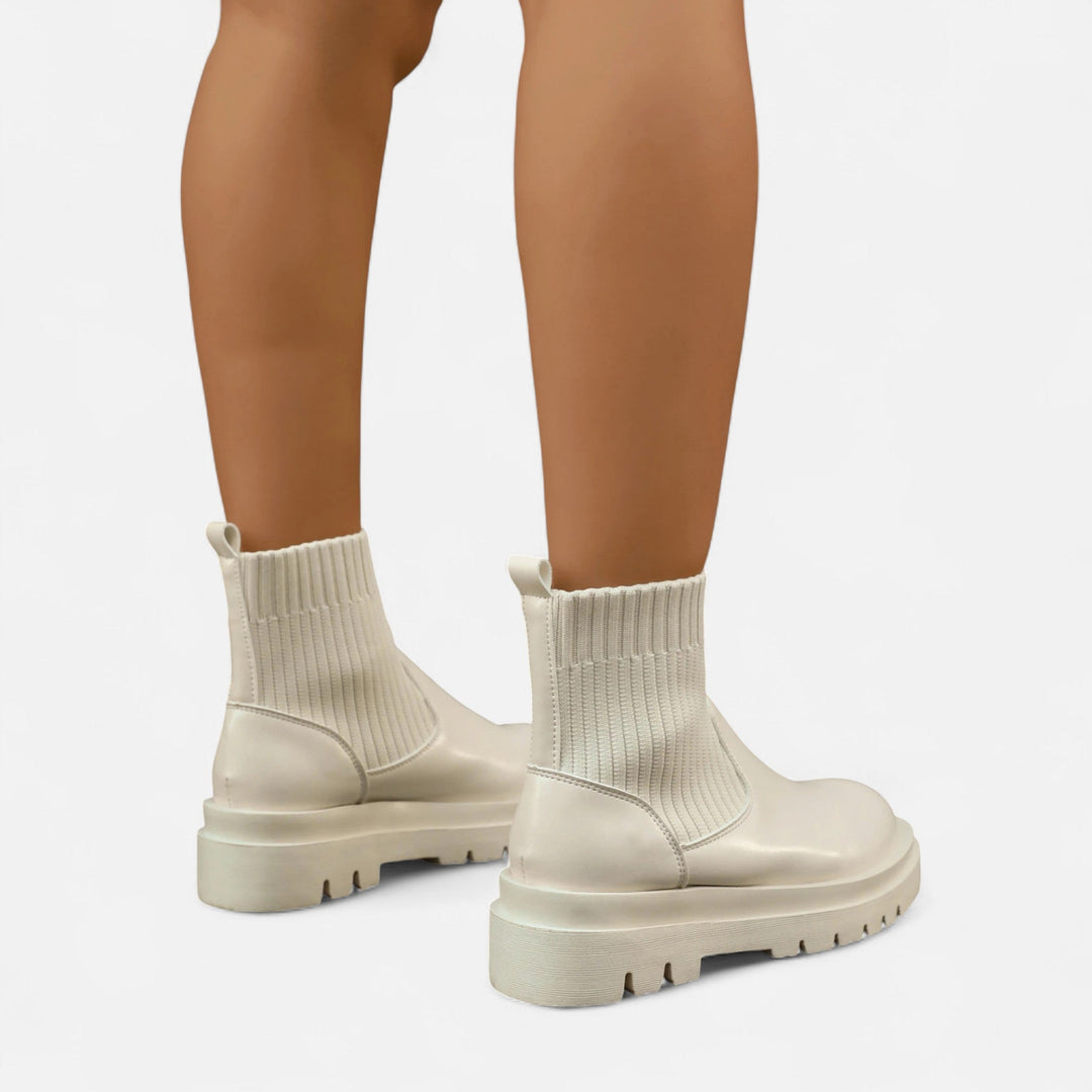 Elegante Damen Stiefeletten mit Blockabsatz - Slip-On Design