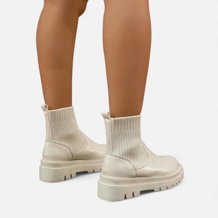 Elegante Damen Stiefeletten mit Blockabsatz - Slip-On Design