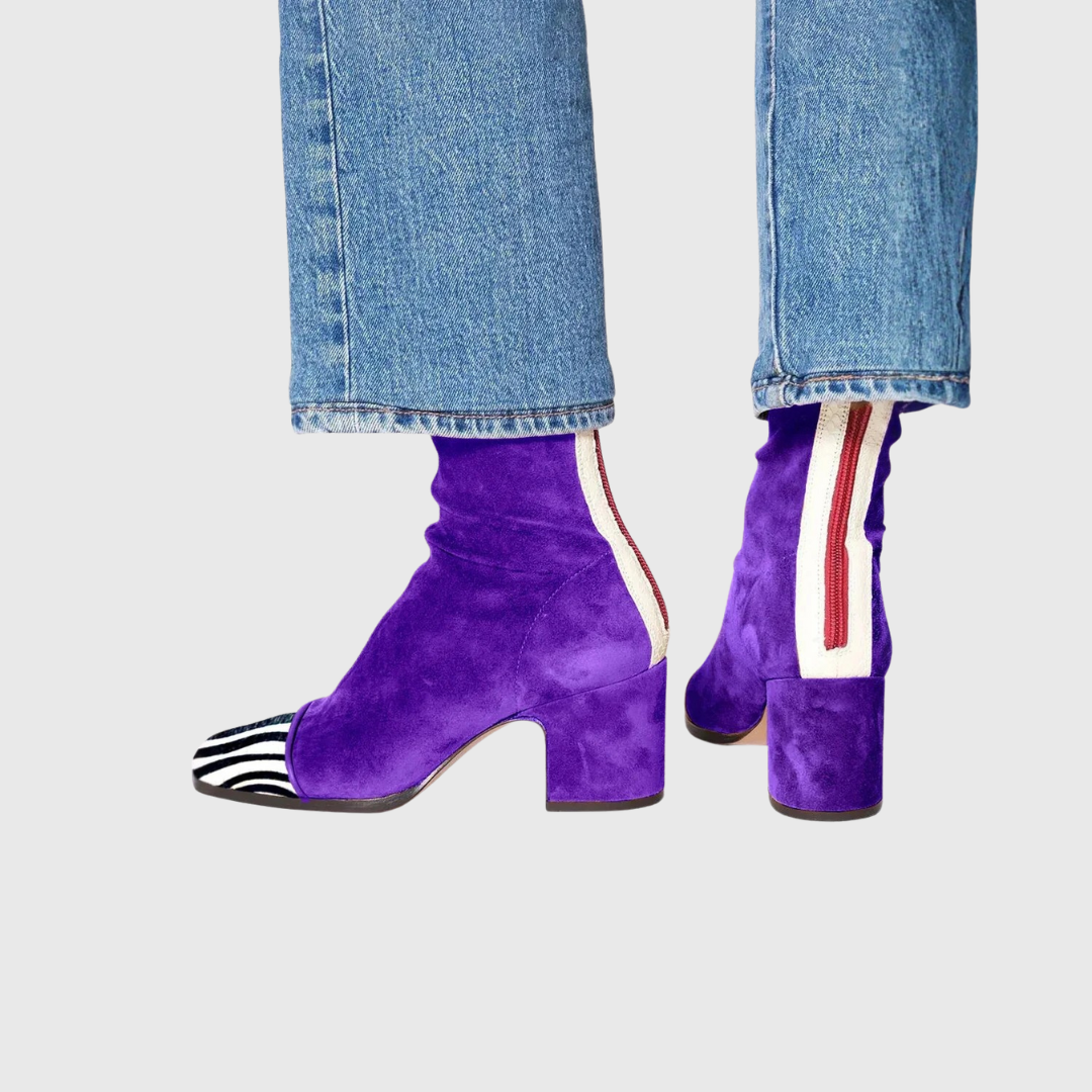 Elegante Damen Komfort-Stiefeletten mit Blockabsatz - Bequeme Absatzschuhe für jeden Anlass