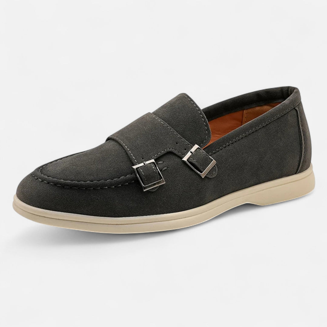 Elegante Wildleder Herren Monk-Strap Loafer - Slip-On Komfort
