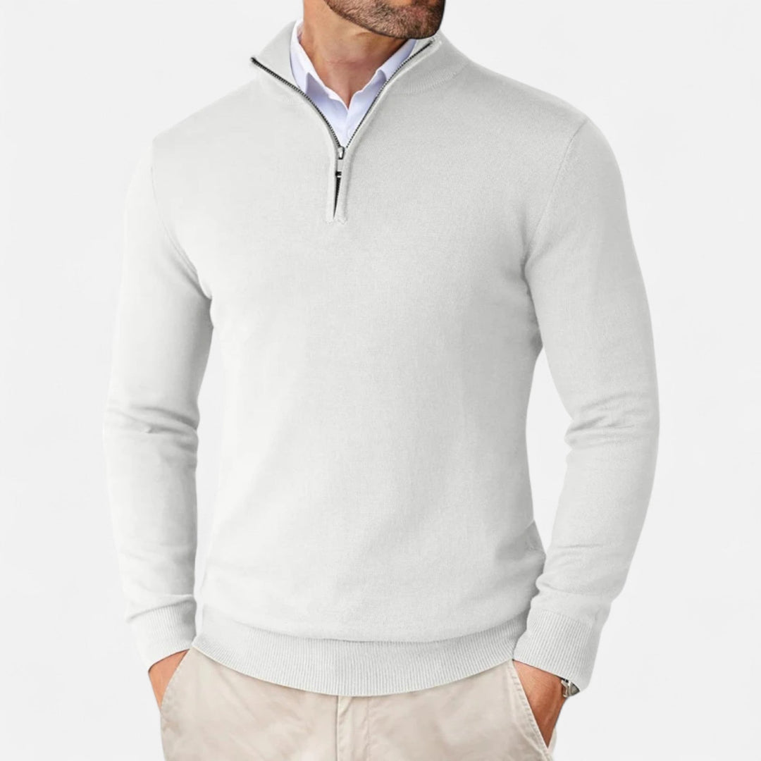 Leichter Slim-Fit Herren Pullover mit Reißverschluss