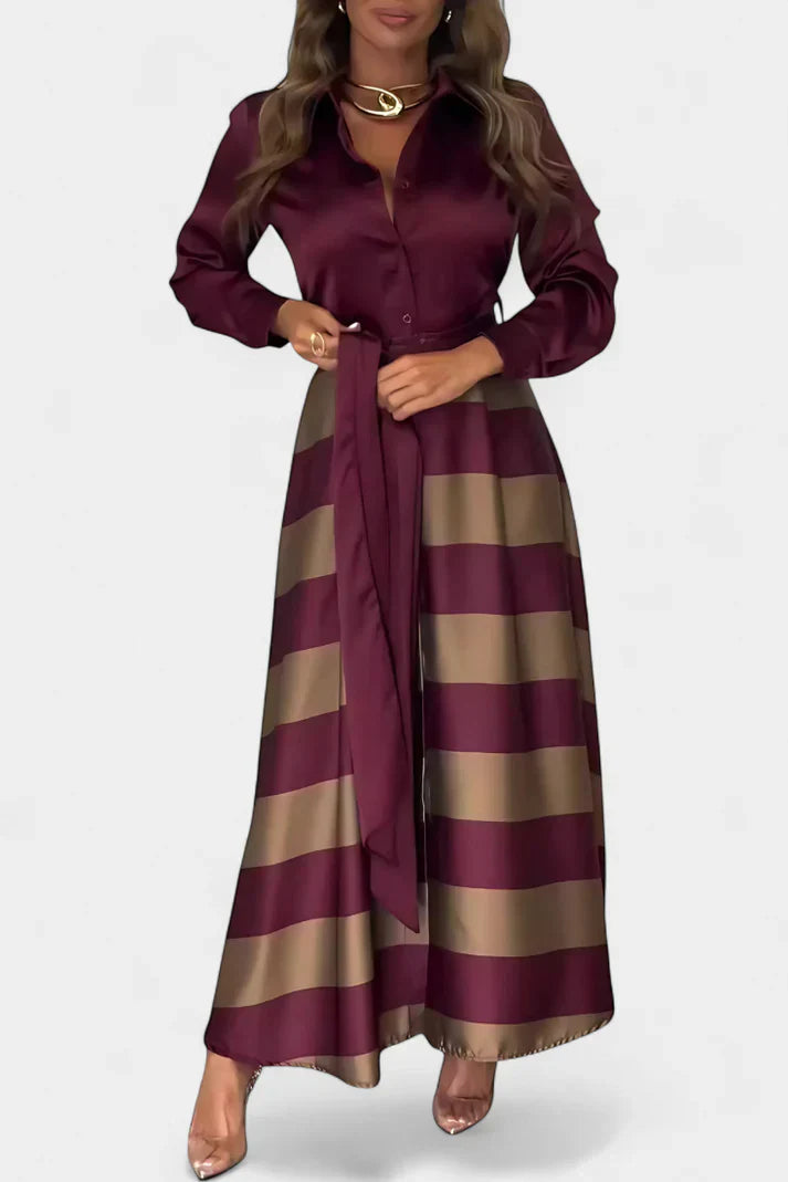 Elegantes Gestreiftes Maxikleid für Damen