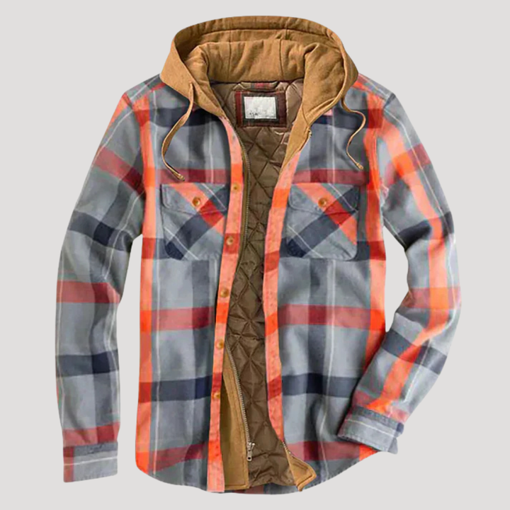 Herren Patchwork-Jacke mit Karomuster - Stilvolle Übergangsjacke