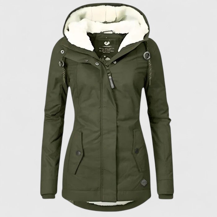 Wasserdichte Winterjacke mit Kapuze für Damen
