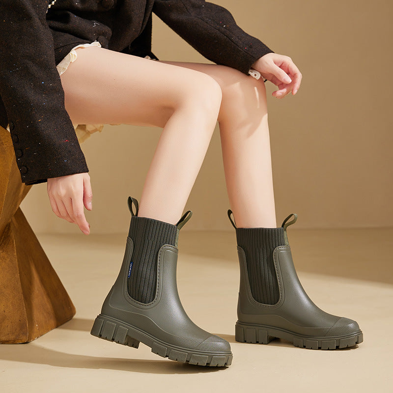 Wasserdichte Damen Regenstiefel mit rutschfester Sohle - Chelsea Boot Stil