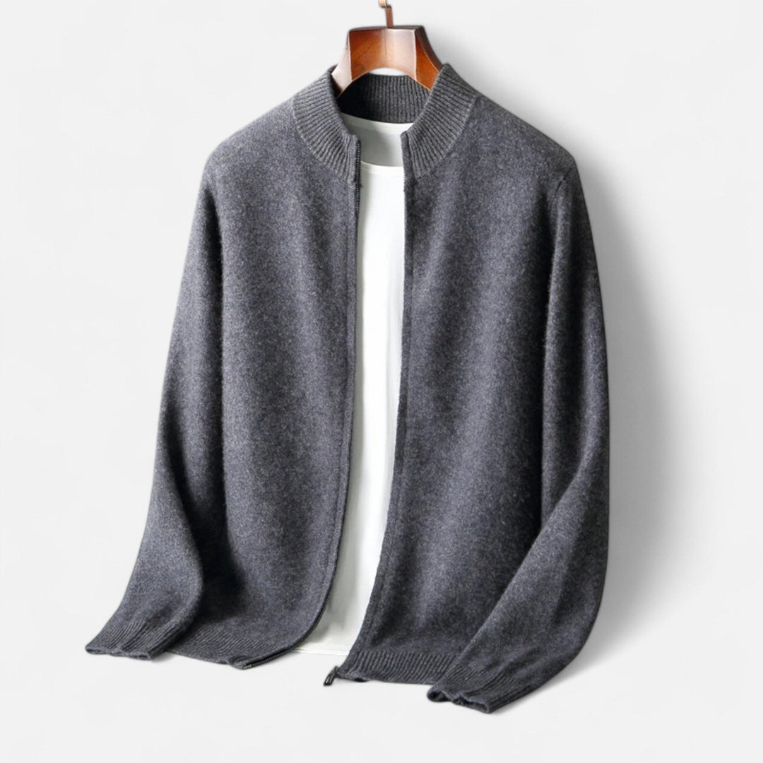 Warme Merinowolle Reißverschluss Herren Strickjacke