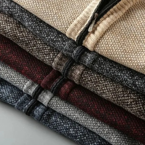 Karierte Strick-Jacke mit Futter für Herren