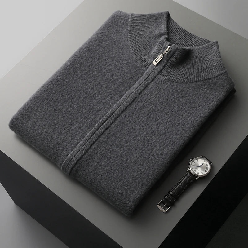 Herren Kaschmir-Weste mit Reißverschluss