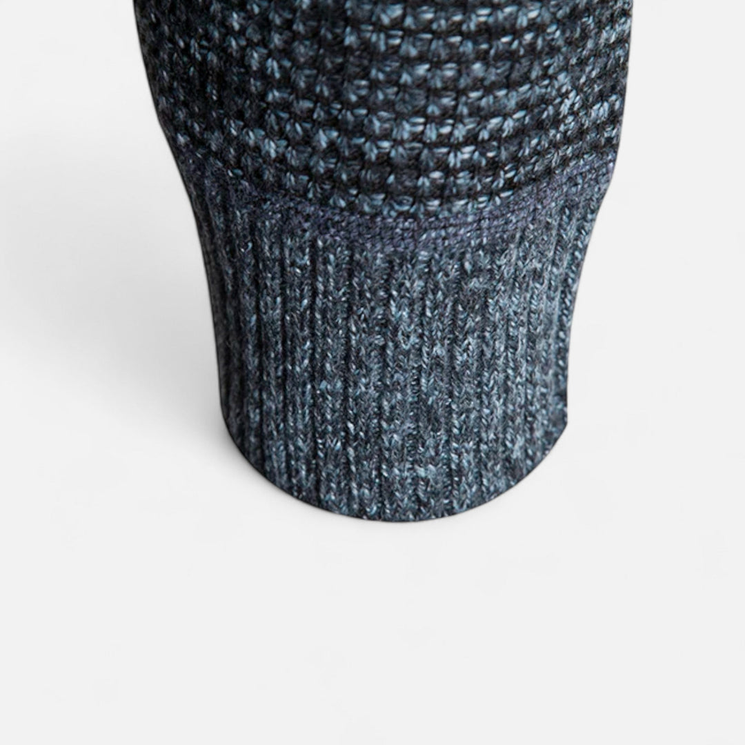 Warme Fleece Patchwork Jacke mit Stehkragen für Herren