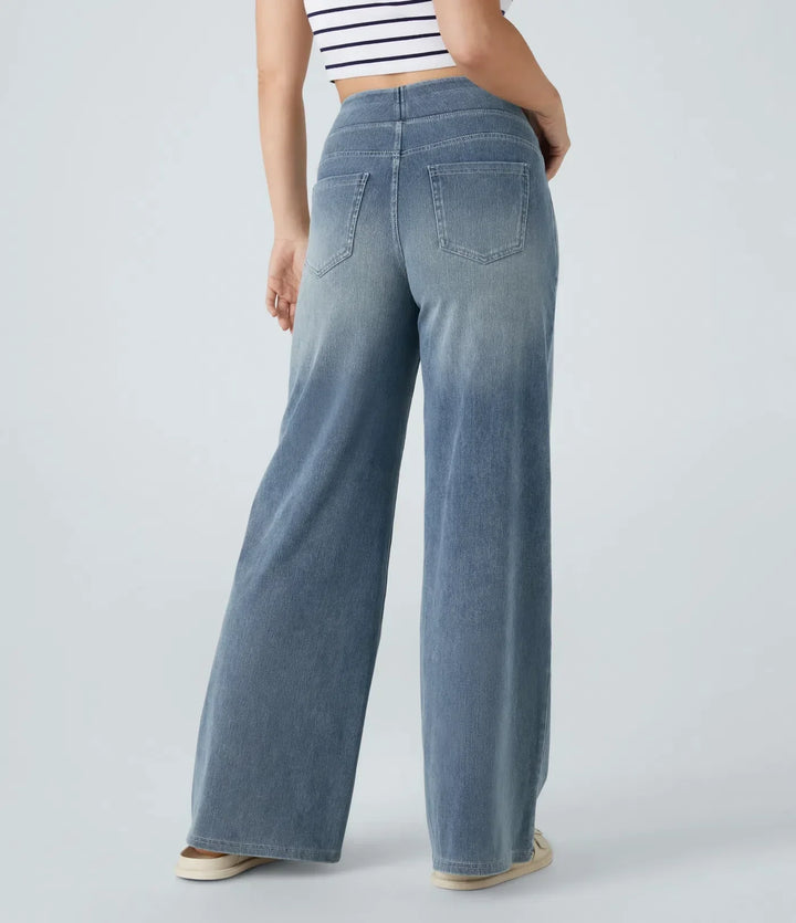 Elastische Jeans Hose mit hoher Taille für Damen