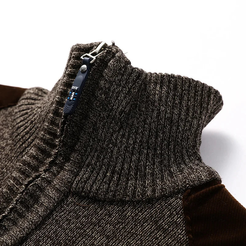 Herren Viertelzip-Pullover mit Kontrastdetails - Hoher Kragen und Moderne Passform