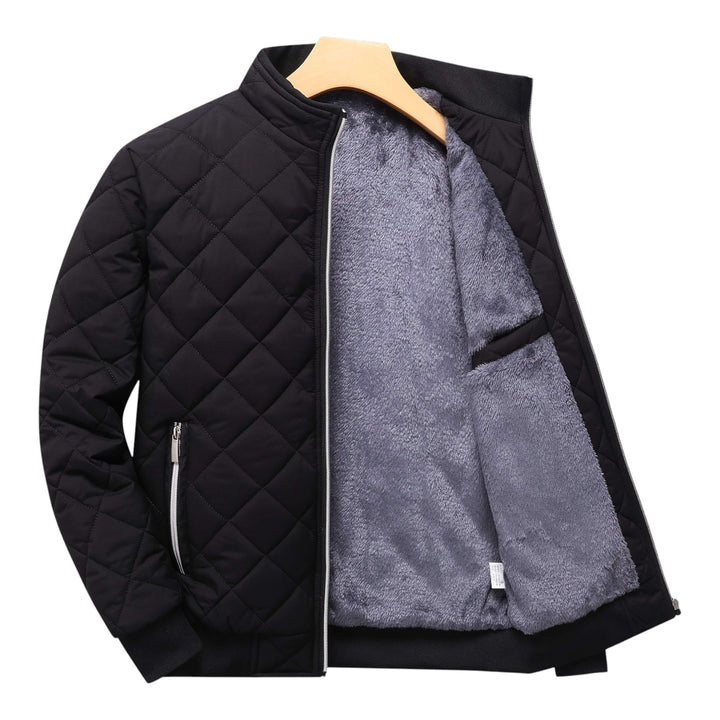 Gesteppte Warme Herren Winterjacke mit Fleecefutter