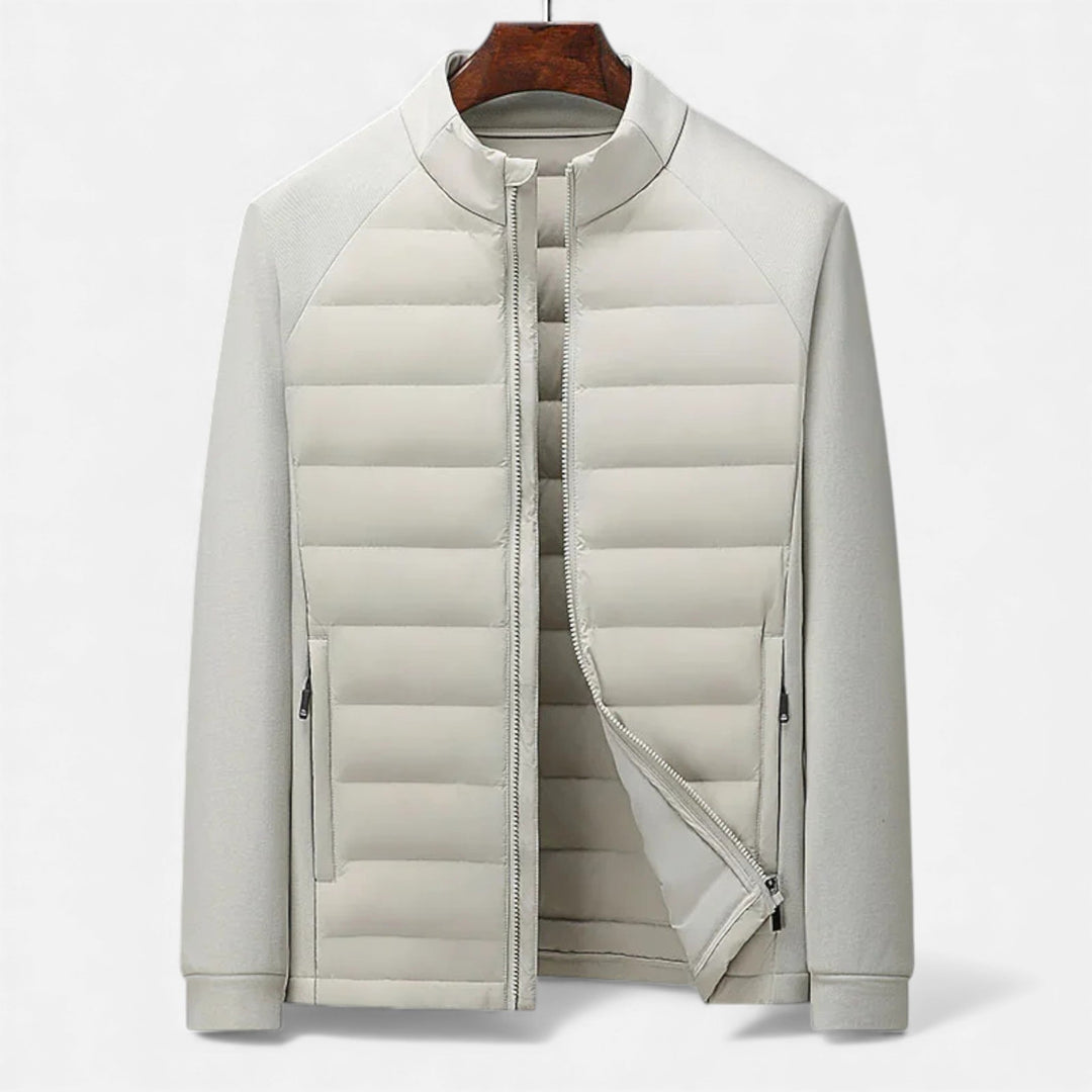 Gesteppte Warme Herren Daunenjacke mit Stehkragen