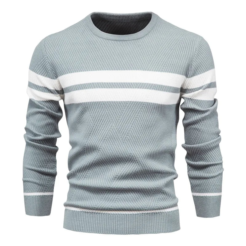 Patchwork Herren Strickpullover Langarm