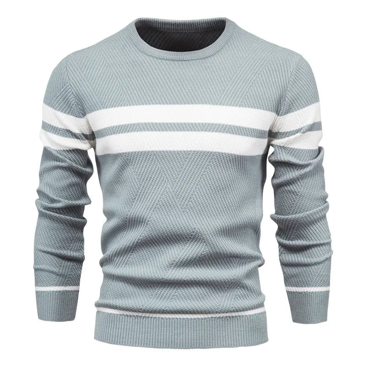 Patchwork Herren Strickpullover Langarm