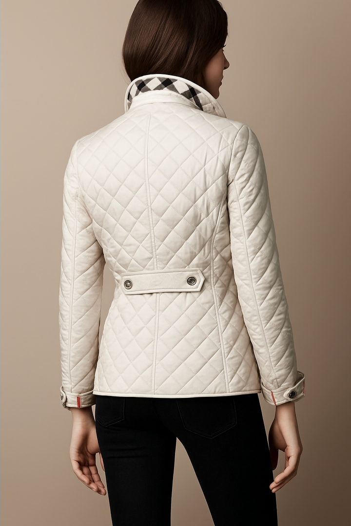 Elegante Damen Steppjacke mit Knöpfen - Klassische Winterjacke für Büro und Alltag